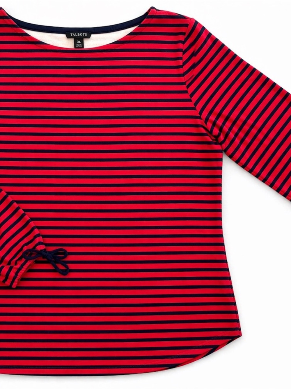 Talbots Red & Navy Striped Top – Size XL